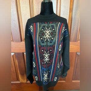 Obermeyer Vintage Crew Neck Wool Blend Alaska Sweater Men's Sz M Snowflake